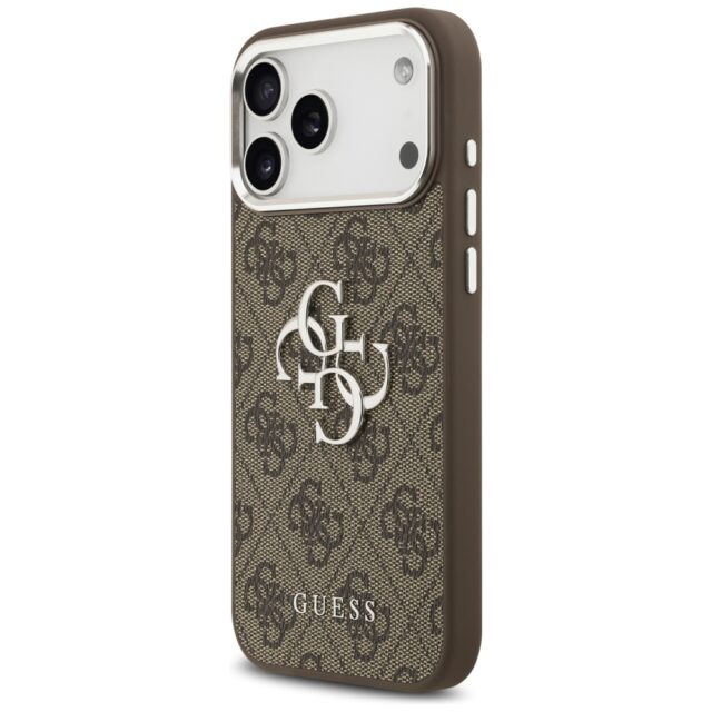 Case Guess 4G Big 4G Classic Logo for  iPhone 17 Pro Max brown silver - imagine 2