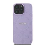Guess GUHMP16LPSAPSMEU iPhone 16 Pro 6.3" purple hardcase Saffiano Peony Classic Logo MagSa - imagine 3