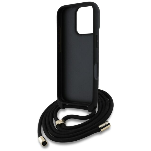 Case Guess 4G Big Logo Cord Stap Crossbody for iPhone 16 Pro black - imagine 6