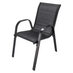 Classic Black Forest Garden Furniture Set, Textilene Two Chairs + Black Table - imagine 2