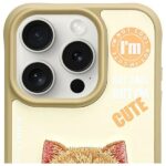 Nimmy case iPhone 15 Pro Max 6.7" khaki  Cool&Cute 2.0 Cat - imagine 3
