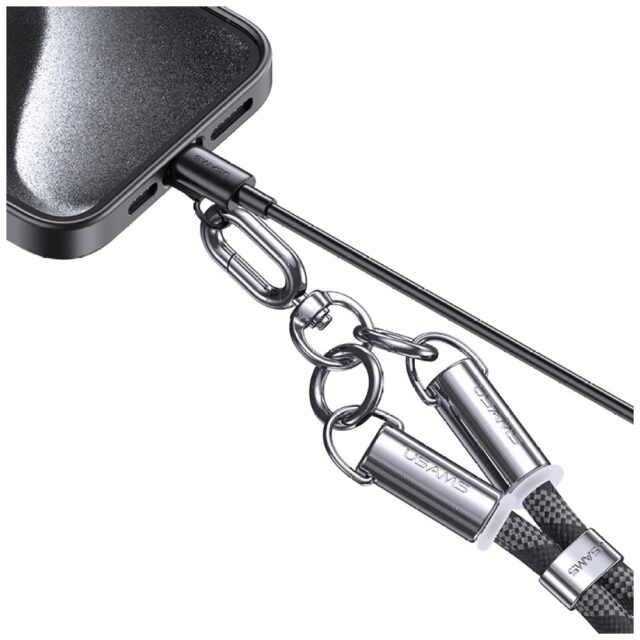 Usams SJ746 30W USB-C to Lightning 1.2m Green Charging Cable Lanyard - imagine 5