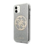Guess GUHCN61PCUGLLG iPhone 11 6,1" / Xr light grey hard case Glitter 4G Circle Logo - imagine 2