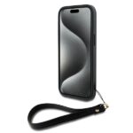 DKNY DKHCP15MPBSWSK iPhone 15 Plus 6.7 inch black hardcase with Wrist Strap and Stock Logo - imagine 6