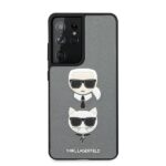 Karl Lagerfeld KLHCS21LSAKICKCSL S21 Ultra G998 silver hardcase Saffiano Ikonik Karl&Choupett - imagine 3