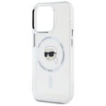 Case Karl Lagerfeld IML Metal Karl Head MagSafe for iPhone 15 Pro Max white - imagine 6