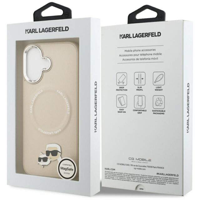 Karl Lagerfeld Karl & Choupette Pins MagSafe Case for iPhone 17 Beige - imagine 8