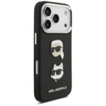 Karl Lagerfeld FW Grained Karl & Choupette Heads Pins & Logo Case for iPhone 17 Pro Black - imagine 4