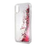 Guess GUHCPXGLUFLRA iPhone X Raspberry hard case Glitter Liquid - imagine 6