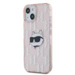 Karl Lagerfeld KLHCP13MHKLPCHP iPhone 13 6.1" pink hardcase IML Choupette Head & Monogram - imagine 2