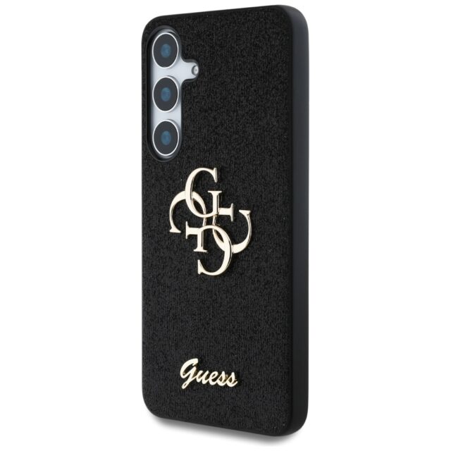 Case Guess Fixed Glitter Big 4G Metal Logo to Samsung Galaxy S25 black - imagine 2
