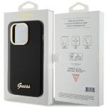 Guess GUHCP15XSMBSLK iPhone 15 Pro Max 6.7" black hardcase Silicone Script Metal Logo & Frame - imagine 8