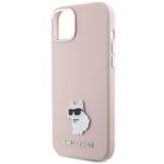 Karl Lagerfeld KLHCP15SSMHCNPP iPhone 15/ 14 / 13 6.1" pink Silicone Choupette Metal Pin - imagine 6