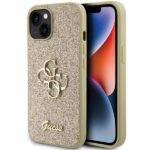 Guess GUHCP15MHG4SGD iPhone 15 Plus/ 14 Plus 6.7" gold hardcase Glitter Script Big 4G