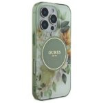 Guess GUHMP16XHFWBDCEN iPhone 16 Pro Max 6.9" green hardcase IML Flower & Tonal Circle MagSaf - imagine 3