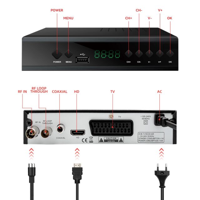 Extralink Home | DVB-T2 TV Decoder Tuner | H.265 HEVC FULL HD USB HDMI + Remote Control - imagine 5