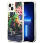 Guess GUHCP14SLFLSB iPhone 14 / 15 / 13 6.1" blue hardcase Flower Liquid Glitter