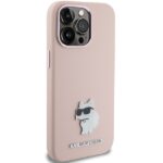 Karl Lagerfeld KLHCP15LSMHCNPP iPhone 15 Pro 6.1" pink Silicone Choupette Metal Pin - imagine 4
