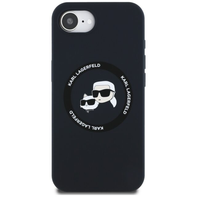 Case Karl Lagerfeld Silicone Karl&Choupette Heads MagSafe for iPhone 16e black - imagine 3