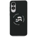 Case Karl Lagerfeld Silicone Double Heads And Circle MagSafe for Samsung Galaxy S25 Edge black - imagine 3