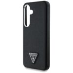 Case Guess Grained Triangle Logo MagSafe for Samsung Galaxy S25 black - imagine 6