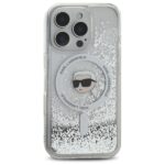 Karl Lagerfeld KLHMP16LLGKISGH iPhone16 Pro 6.3" hardcase transparent Liquid Glitter Karl Head Magsa - imagine 3