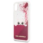 Karl Lagerfeld KLHCPXPABGFU iPhone X fushia hard case Liquid Glitter - imagine 2