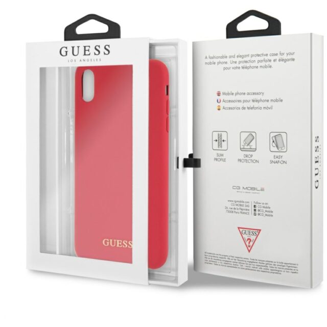 Guess GUHCI65LSGLRE iPhone Xs Max red hard case Silicone - imagine 7