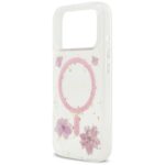 Case Guess Resin Flowers Glitter MagSafe for iPhone 17 Pro pink - imagine 6