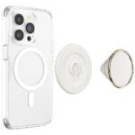 Grip and stand for phone Popsockets Round Luxe Coconut Creme Enamel MagSafe beige 8 - imagine 6