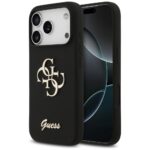 Guess Silicone Big 4G Script case for iPhone 17 Pro black