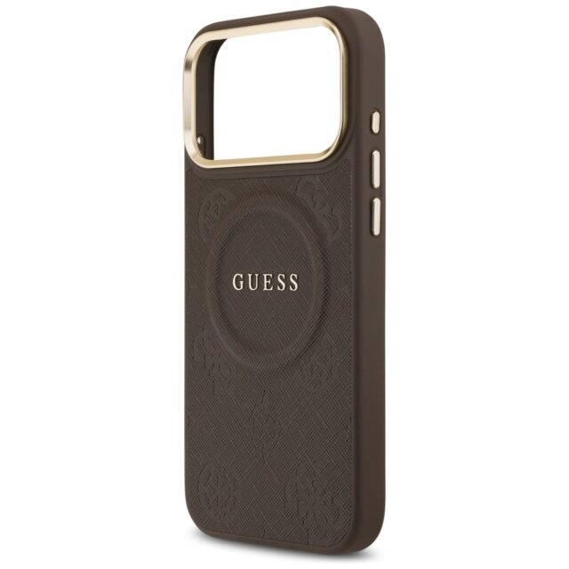Case Guess Peony Hot Stamp MagSafe for iPhone 17 Pro Max brown - imagine 6