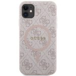 Guess GUHMN61G4GFRP iPhone 11 6.1" / Xr pink hardcase 4G Collection Leather Metal Logo MagSafe - imagine 3