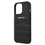 AMG AMHCP13XGSEBK iPhone 13 Pro Max 6,7" black hardcase Leather Debossed Lines - imagine 6