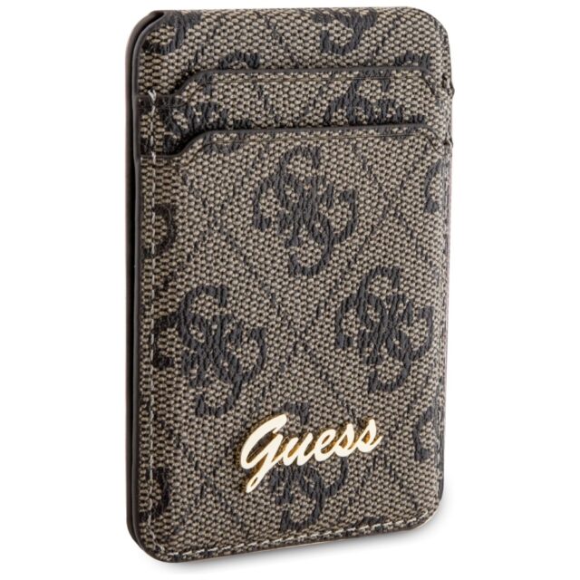 Guess Wallet Card Slot Stand GUWMSHG4SHW brown MagSafe 4G Classic Logo - imagine 4