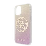 Guess GUHCN58PCUGLPGG iPhone 11 Pro gold pink hard case Glitter Gradient 4G Circle Logo - imagine 3