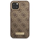 Guess GUHMP14MU4GPRW iPhone 14 Plus / 15 Plus 6.7" brown hard case 4G Logo Plate MagSafe - imagine 3