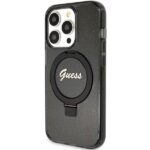 Guess GUHMP15XHRSGSK iPhone 15 Pro Max 6.7" black hardcase Ring Stand Script Glitter MagSafe - imagine 2