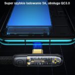 USAMS angled cable USB-C to USB-C PD 100W Fast Charging Iceflake Series 1.2m white SJ584USB02 - imagine 5