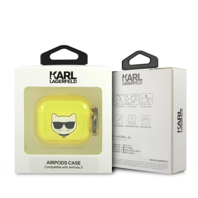 Karl Lagerfeld KLA3UCHFY AirPods 3 cover yellow Choupette - imagine 3