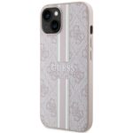 Guess GUHMP14MP4RPSP iPhone 14 Plus / 15 Plus 6.7" pink hardcase 4G Printed Stripes MagSafe - imagine 2