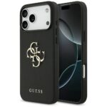 Guess Grained Big 4G & Classic Logo case for iPhone 17 Pro Max black
