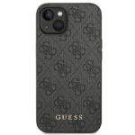 Guess GUHCP14SG4GFGR iPhone 14 / 15 / 13 6.1" grey hard case 4G Metal Gold Logo - imagine 3