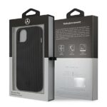 Mercedes MEHCP13MMBLBK iPhone 13 / 14 / 15 6,1" black hardcase Leather Meshed Metal Logo - imagine 8