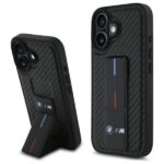 BMW BMHCP16SGSPCCK iPhone 16 6.1" black hardcase M Grip Stand Smooth and Carbon