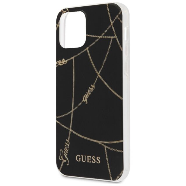 Guess GUHCP12SPCUCHBK iPhone 12 mini 5,4" black hardcase Gold Chain Collection - imagine 8