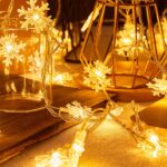 Lampki choinkowe LED snowflake/star -    3m/20 lampek ciepłe białe/warm white zasilane bat. 3xAA EHD-LS04 - imagine 9