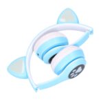 Extralink Kids Cat-Ear Wireless Headphones Blue | Wireless Headphones | Bluetooth 5.0, RGB Lighting - imagine 3
