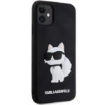 Karl Lagerfeld KLHCN613DRKHNK iPhone 11/ Xr 6.1" black hardcase Rubber Choupette 3D - imagine 4