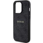 Guess GUHMP15LG4GFRK iPhone 15 Pro 6.1" black hardcase 4G Collection Leather Metal Logo MagSaf - imagine 6